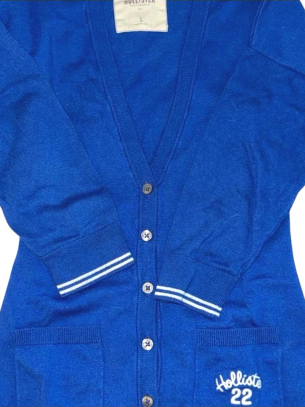 Hollister 3/4 Sleeve Royal Blue Cardigan - Sz: L